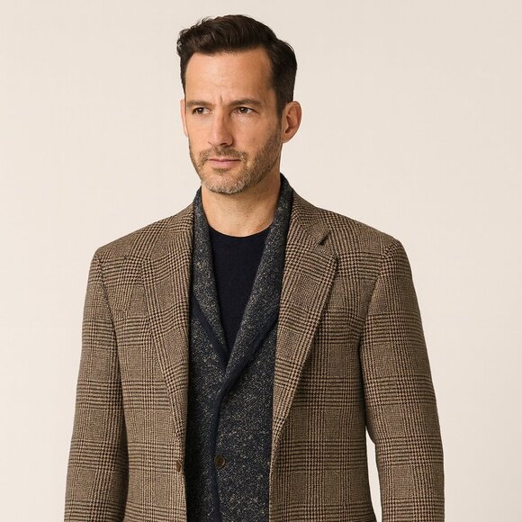 Armani Collezioni Academia Brown Glen Plaid Wool Sport Coat Blazer - Picture 11 of 11